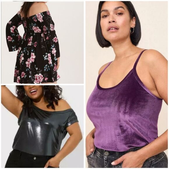 Torrid lot: 1 tank, 1 shirt, 1 dress, plus size, size 2x party casual - Picture 1 of 9